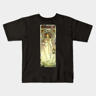 Art Nouveau - LaTrappistine Alphonse Mucha Kids T-Shirt